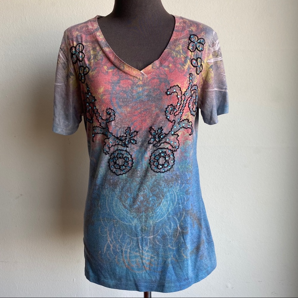 Spy Zone Exchange sz L embroidered top